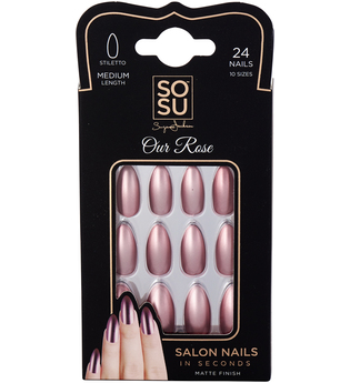 False Nails Squoval Our Rose