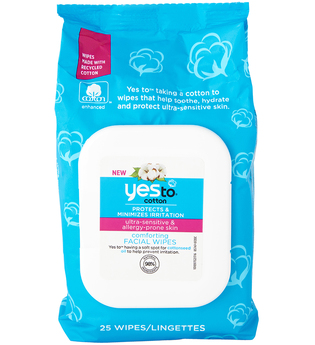 Yes To Cotton 100% Cotton Comforting Facial Wipes x 25