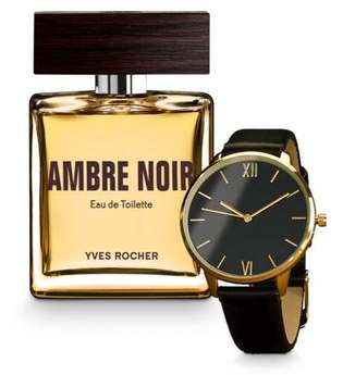 Yves Rocher Geschenksets - Set Ambre Noir Homme + Uhr