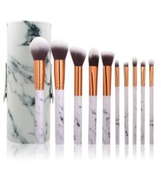 Zoë Ayla Makeup Brush Set and Cylindric Case 10 Pices Marble Pinselset 1 Stk No_Color