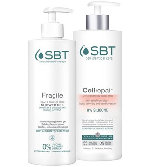 SBT cell identical care Körperpflege Cellrepair Geschenkset Anti-Irritation Body Milk 400 ml + Lasting Comfort Shower Gel 400 ml 1 Stk.