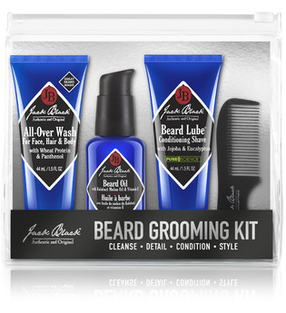 Jack Black Herrenpflege Rasurpflege Beard Grooming Kit All-Over Wash For Face, Hair & Body 44 ml + Beard Oil 30 ml + Beard Lube Conditioning Shave 44 ml + 1x Handcrafted Beard Comb 1 Stk.