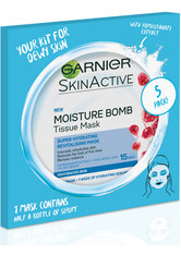 Garnier Skin Active Moisture Bomb Pomegranate Hydrating Tissue Face Masks Pack x 5