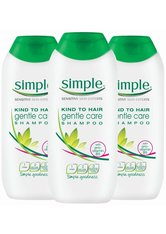 Simple Kind to Hair Gentle Gentle Cleansing Shampoo with Vitamin B5, Chamomile Oil & Glycerin 3 x 400ml