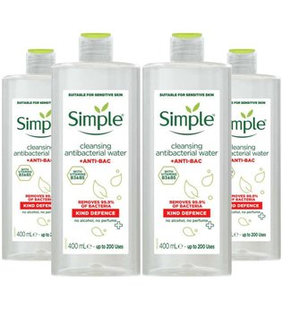 Simple Kind Defence Anti-Bacterial Cleansing Water 4 x 400ml