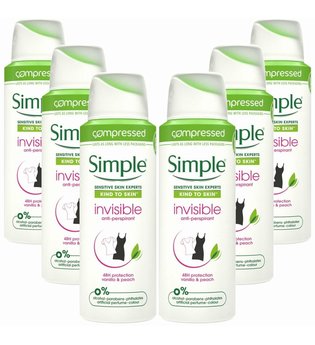 Simple 48H Anti-Perspirant Deodorant, Invisible 6 x 125ml
