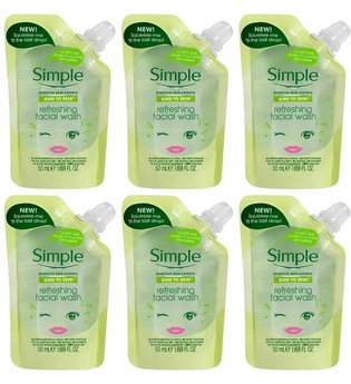 Simple Kind to Skin Refreshing Facial Wash Pouch 6 x 50ml