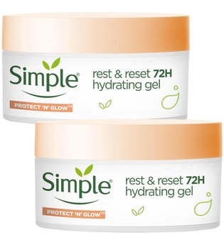 Simple Rest and Reset 72h Hydrating Face Moisturiser Gel 2 x 50ml