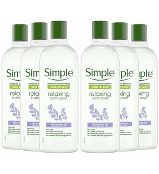 Simple Kind to Skin Relaxing Bath Soak With Lavender Oil 6 x 400ml