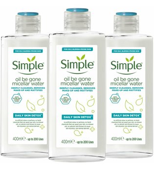 Simple Daily Skin Detox Oil Be Gone Micellar Water 3 x 400ml