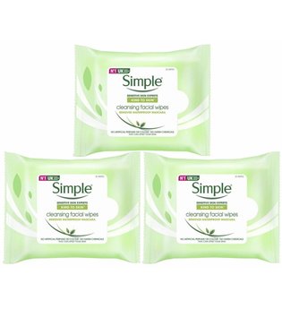 Simple Kind to Skin Cleansing Wipes For Sensitive Skin 25 x 3 packs