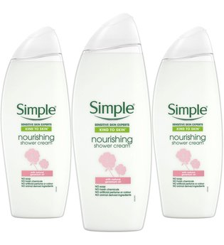 Simple Kind to Skin Nourishing Shower Cream With Granium Oil 3 x 500ml