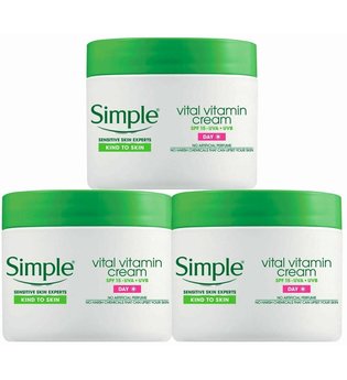 Simple Kind To Skin Vital Vitamin Day Cream With SPF Formula 3 x 50ml
