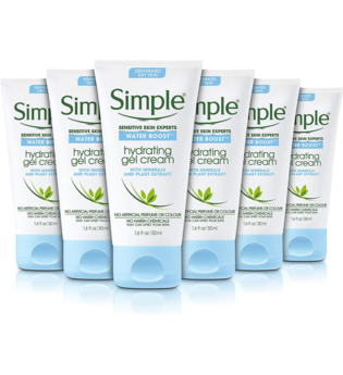 Simple Water Boost Hydrating Gel Cream For Hydrated Skin 6 x 50ml