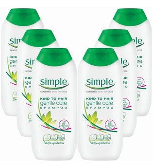 Simple Kind to Hair Gentle Gentle Cleansing Shampoo with Vitamin B5, Chamomile Oil & Glycerin 6 x 400ml