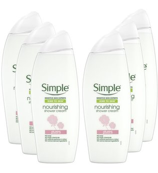Simple Kind to Skin Nourishing Shower Cream With Granium Oil 6 x 500ml