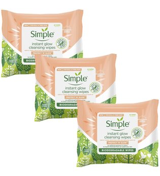 Simple Protect 'N' Glow Instant Glow Cleansing Wipes 3 x 20 wipes