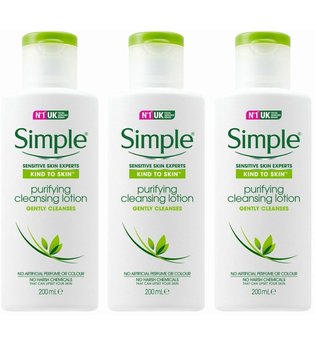 Simple Kind To Skin Purifying Cleansing Lotion 3 x 200ml