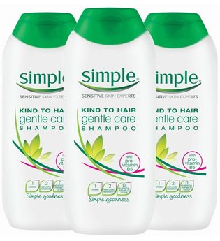 Simple Kind to Hair Gentle Gentle Cleansing Shampoo with Vitamin B5, Chamomile Oil & Glycerin 3 x 400ml