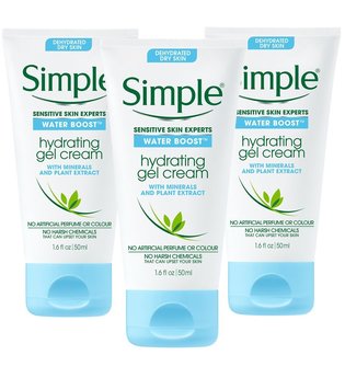 Simple Water Boost Hydrating Gel Cream For Hydrated Skin 3 x 50ml