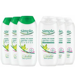 Simple Kind to Hair Gentle Care Shampoo & Conditioner 3 x 200ml