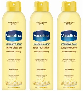 Vaseline Intensive Care Spray Moisturiser Essential Healing 3 x 190ml