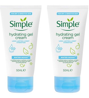 Simple Water Boost Hydrating Gel Cream For Hydrated Skin 2 x 50ml