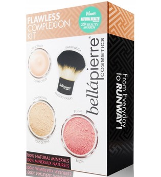 Bellápierre Cosmetics Make-up Sets Flawless Complexion Kit Medium: Mineral Foundation Cinnamon 4 g + Mineral Blush Desert Rose 4 g + Makeup Base 8,5 g + Kabuki Brush 4 Stk.