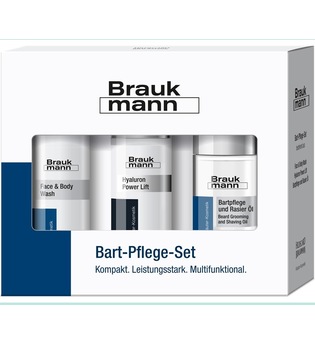 Hildegard Braukmann Herrenpflege Rasur und Bartpflege Geschenkset Bartpflege und Rasieröl 30 ml + Hyaluron Power Lift 30 ml + Face & Body Wash 1 Stk.