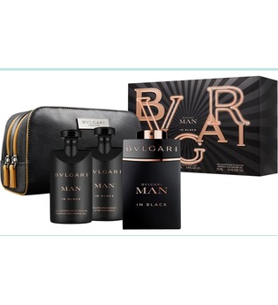 Bvlgari Herrendüfte Man in Black Geschenkset Eau de Parfum Spray 100 ml + After Shave Balm 75 ml + Shampoo and Shower Gel 75 ml + Kulturtasche 1 Stk.