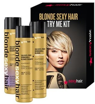 Sexy Hair Haarpflege Blonde Sexy Hair Try Me Kit Bright Blonde Shampoo 300 ml + Bombshell Blonde Shampoo 300 ml + Bombshell Blonde Conditioner 300 ml 1 Stk.