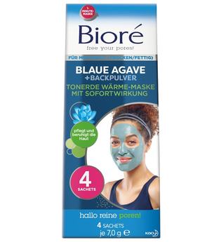 Bioré Blaue Agave/Backpulver Blaue Agave + Backpulver Tonerde Wärme-Maske Maske 4.0 pieces