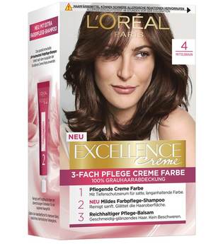 L'Oréal Paris Excellence Crème 4 Mittelbraun Coloration 1 Stk. Haarfarbe