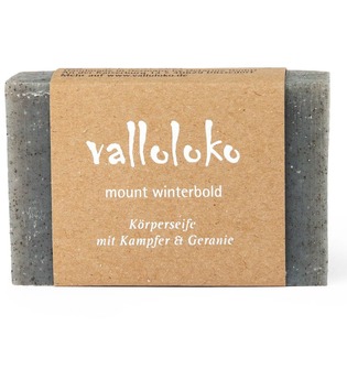 Valloloko Mount Winterbold Kampfer, Geranie & schwarze Tonerde Stückseife  100 g