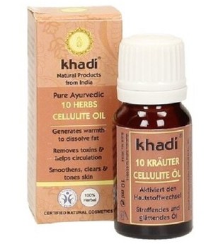 Khadi Naturkosmetik Produkte Gesicht & Körper - 10 Kräuter Cellulite Öl Kleingröße 10ml Körperöl 10.0 ml