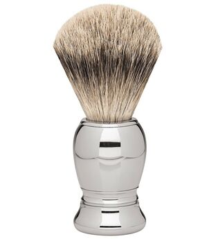 Erbe Shaving Shop Premium Design MILANO Rasierpinsel Silberspitz Metall glänzend