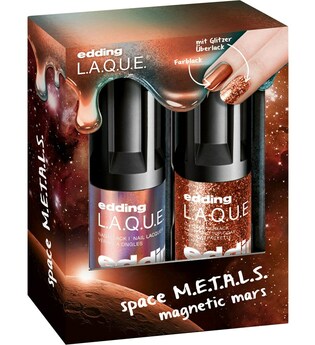 edding Make-up Nägel Magnetic M.A.R.S. Set Nail Lacquer Magnetic Mars 8 ml + Glitter Top Coat Supreme Stardust 8 ml 1 Stk.