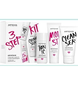 Artemis Pflege Skin Love 3 Step Daily Routine Cleansing Face Gel 30 ml + Clearing Face Tonic 30 ml + Moisturising Gel Cream 20 ml 3 Stk.