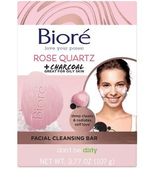 Bioré Rosenquarz Rose Quartz + Charcoal Facial Cleansing Bar Gesichtsseife 107.0 g