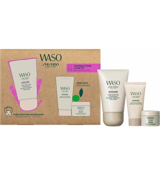 Shiseido Waso Gesichtspflege-Set 80 ml Pore Scrub Mask + 30 ml Gel Oil Cleanser + 15 ml Hydrating Moisturizer