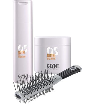 Set - Glynt Nutri Oil Shampoo + Oil Mask + Turbo Bürste Haarpflegeset