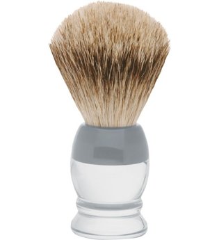 Becker Manicure Shaving Shop Rasierpinsel Rasierpinsel Dachshaar, Plastikgriff weiß grau mittel 1 Stk.
