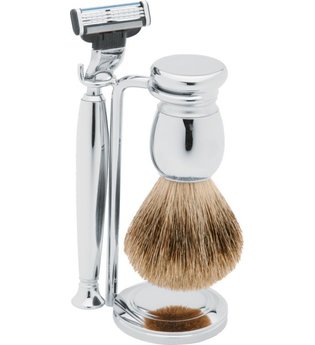Erbe Shaving Shop Rasierset dreiteilig, Metall glänzend, Gillette Mach 3