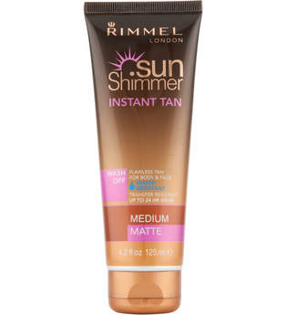 Rimmel Sunshimmer wasserresistent Wash Off Instant Tan - Matte (125 ml) - Medium Matte