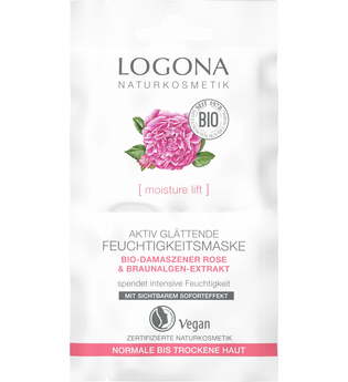 Logona Moisture Aktiv Glättende Feuchtigkeitsmaske Bio-Damaszener Rose Gesichtsmaske 15 ml
