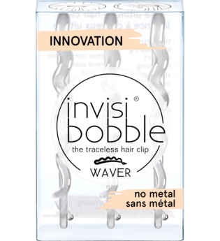 invisibobble Waver Slide-Lock Hair Clip - Crystal Clear (Pack of 3)