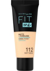 Maybelline Fit Me! Matte and Poreless Foundation 30 ml (verschiedene Farbtöne) - 112 Soft Beige