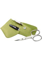 Erbe Collection dreiteiliges Manicure Set im Leder-Etui grün Maniküre-Set