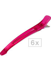 Efalock Clip Techno mit Flachgummi pink 6 Stk. Friseurzubehör