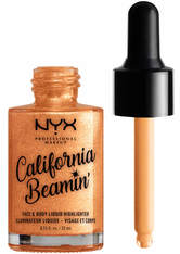 NYX Professional Makeup California Beaming Face and Body Liquid Highlighter 22ml (Various Shades) - Golden Glow 04